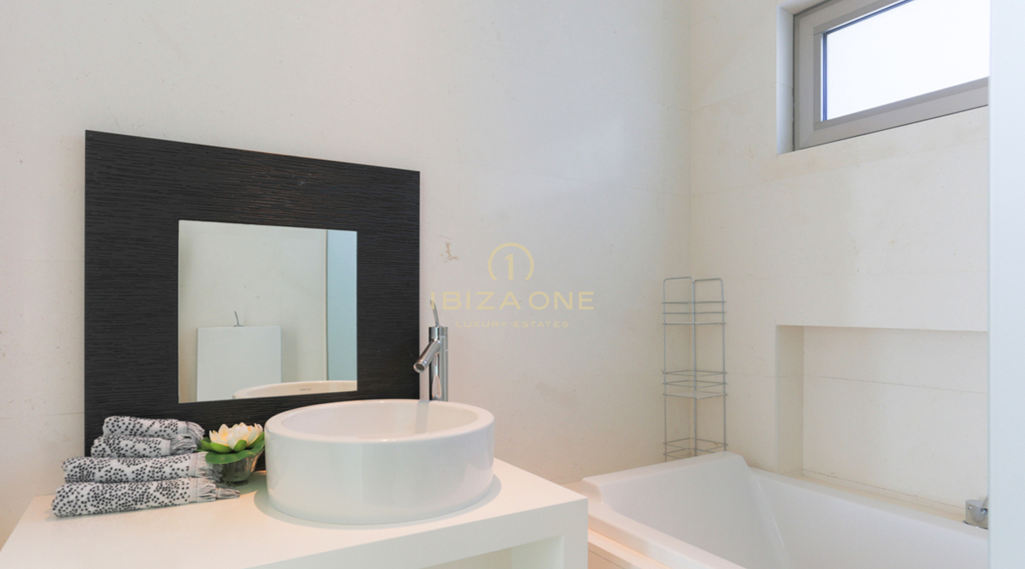 Contemporary luxury villa with amazing view and sunset in Can Rimbau for rent, Ibiza
