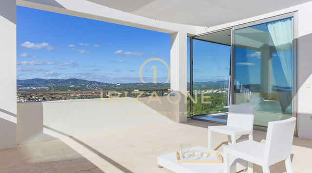 Villa di lusso contemporanea con vista spettacolare e tramonto a Can Rimbau in affitto, Ibiza