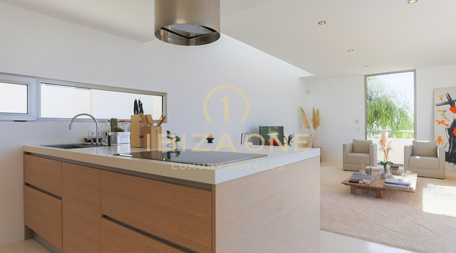 Contemporary luxury villa with amazing view and sunset in Can Rimbau for rent, Ibiza