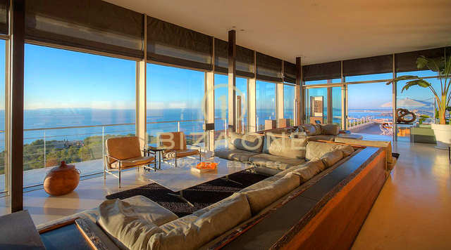 Moderna villa di lusso in stile con vista mozzafiato su Formentera e Dalt Vila in affitto - Villa di lusso in affitto in prima linea sul mare in cima alla montagna di Ibiza con vista mare a 270°, Ibiza