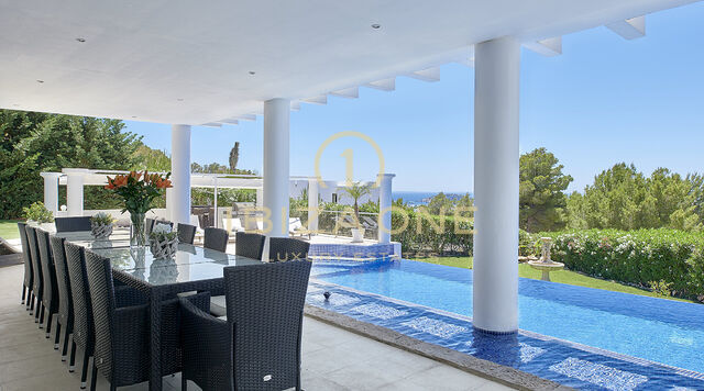 Can Rimbau : Wunderschöne Luxus-Villa in Ibiza mit schöner Aussicht nach Ibiza und das Meer zu vermieten, Ibiza