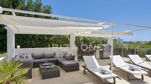 Can Rimbau : Wunderschöne Luxus-Villa in Ibiza mit schöner Aussicht nach Ibiza und das Meer zu vermieten, Ibiza