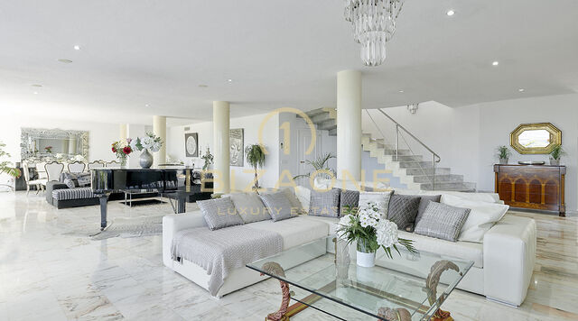 Can Rimbau: Prachtige luxe villa op Ibiza met prachtig uitzicht op Ibiza en de zee te huur, Ibiza