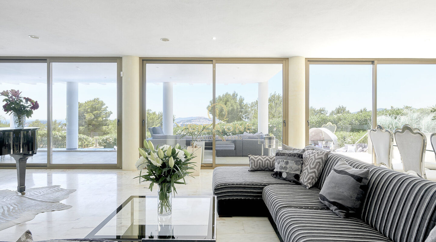 Can Rimbau: Preciosa villa de lujo en Ibiza con preciosas vistas a Ibiza y al mar en alquiler, Ibiza