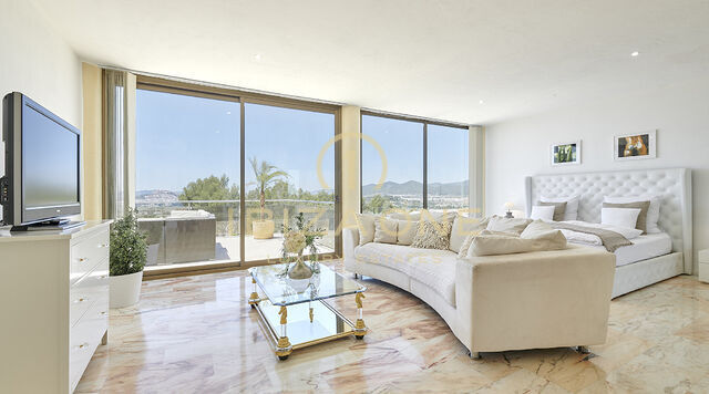 Can Rimbau: Preciosa villa de lujo en Ibiza con preciosas vistas a Ibiza y al mar en alquiler, Ibiza
