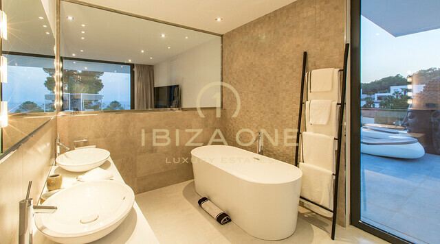 Villa de luxe moderne flambant neuve à Vista Alegre / Es Cubells avec d'excellentes vues sur la mer à louer, Ibiza - licence de location touristique