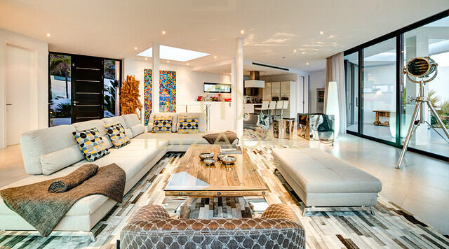 Villa de luxe moderne flambant neuve à Vista Alegre / Es Cubells avec d'excellentes vues sur la mer à louer, Ibiza - licence de location touristique