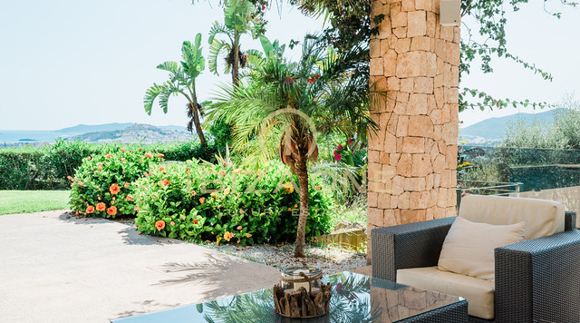 Modern luxury villa in the prestigious gated community of Can Rimbau with fantastic panoramic views for rent, Ibiza