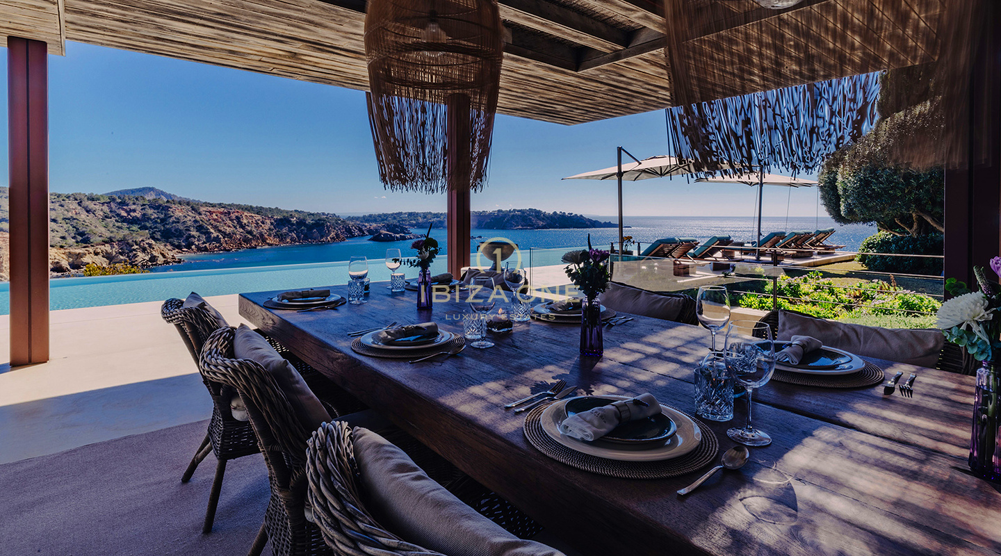 Exclusive luxury sea frontline villa with direct access to the sea for rent, Ibiza