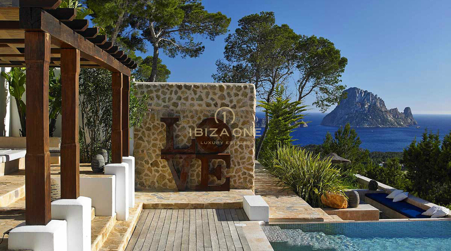 Belle villa de luxe à Blakstad près de la mer et vue spectaculaire sur Es Vedra à louer, Ibiza