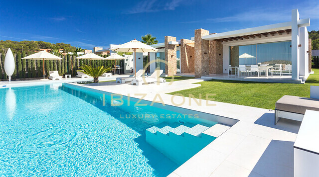 Villa de lujo de diseño moderno con vistas panorámicas al mar en venta, Ibiza - Villa de lujo de diseño moderno con vistas panorámicas al mar en alquiler, Ibiza