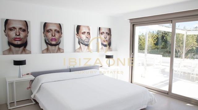 Modern luxurious sea frontline villa - waterfront house with sea access for rent, Ibiza