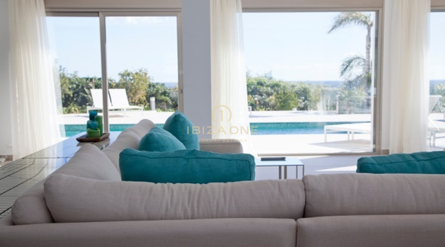 Modern luxurious sea frontline villa - waterfront house with sea access for rent, Ibiza