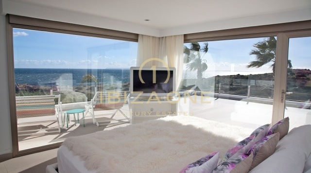 Modern luxurious sea frontline villa - waterfront house with sea access for rent, Ibiza