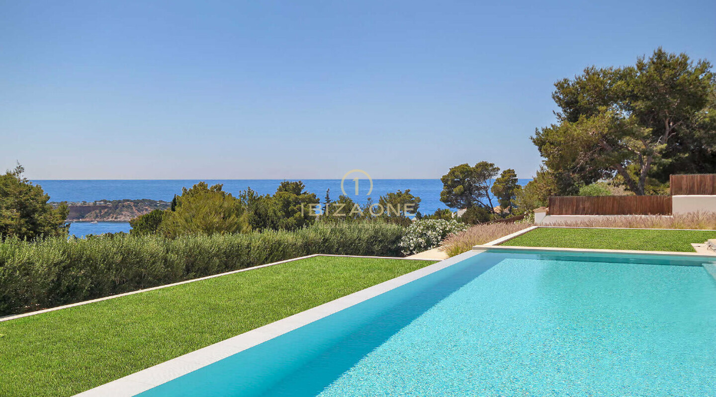 Super modern luxury villa with fantastic sea views for rent in Es Cubells / Vista Alegre, Ibiza