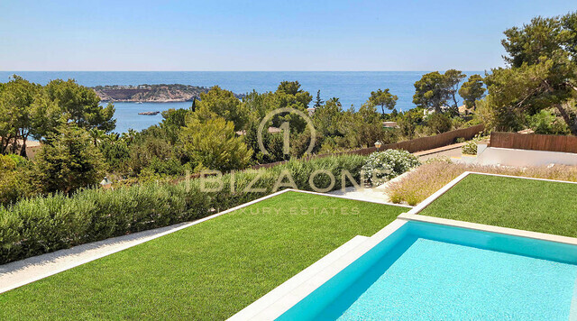 Super modern luxury villa with fantastic sea views for rent in Es Cubells / Vista Alegre, Ibiza