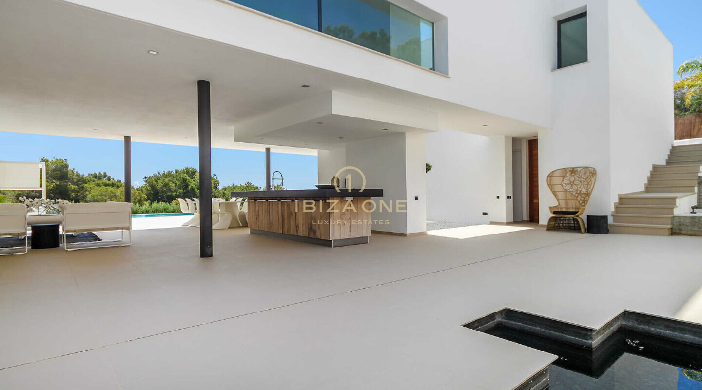 Supermoderne luxe villa met fantastisch uitzicht op zee te huur in Es Cubells / Vista Alegre, Ibiza