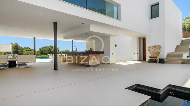 Super moderna villa de lujo con fantásticas vistas al mar en alquiler en Es Cubells / Vista Alegre, Ibiza