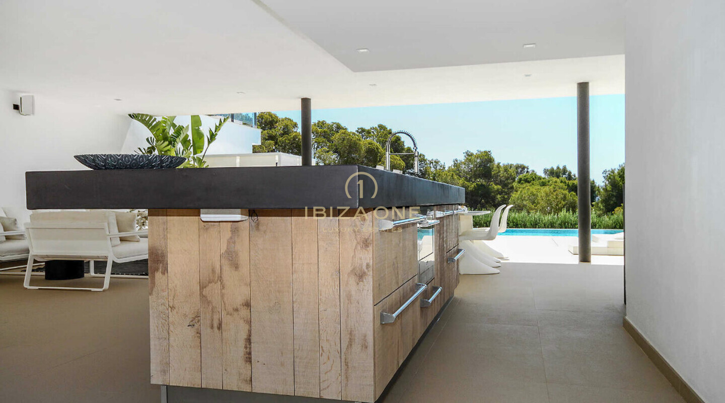 Supermoderne luxe villa met fantastisch uitzicht op zee te huur in Es Cubells / Vista Alegre, Ibiza