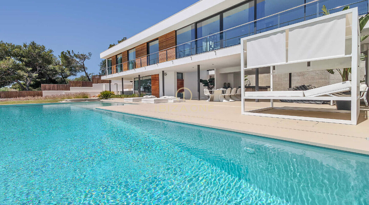 Supermoderne luxe villa met fantastisch uitzicht op zee te huur in Es Cubells / Vista Alegre, Ibiza