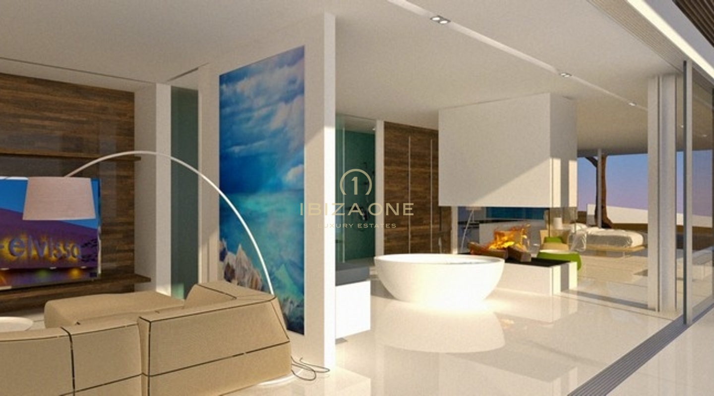 Modernes Bauprojekt mit fantastischem Meerblick zu verkaufen, Ibiza - Modernes Bauprojekt mit fantastischem Meerblick zu vermieten, Ibiza