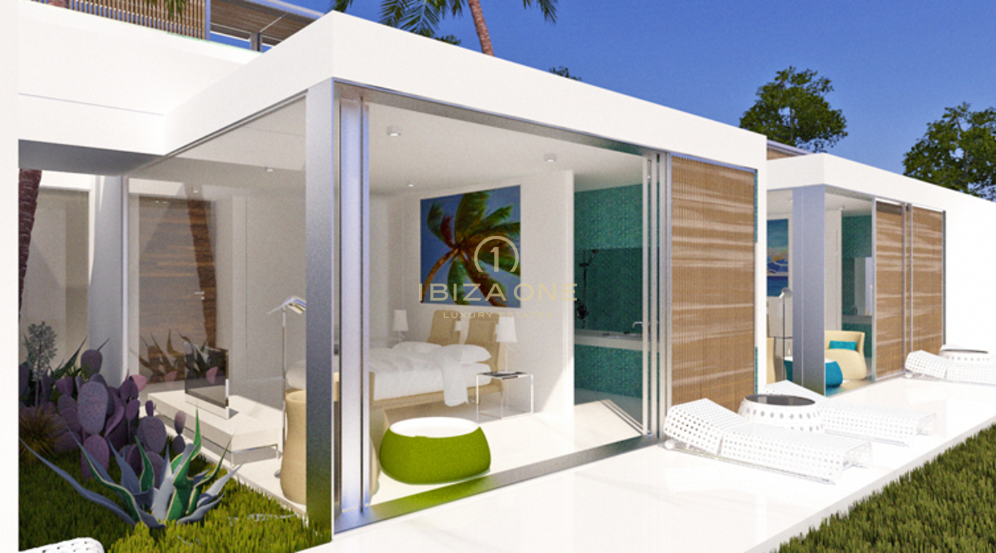 Modernes Bauprojekt mit fantastischem Meerblick zu verkaufen, Ibiza - Modernes Bauprojekt mit fantastischem Meerblick zu vermieten, Ibiza