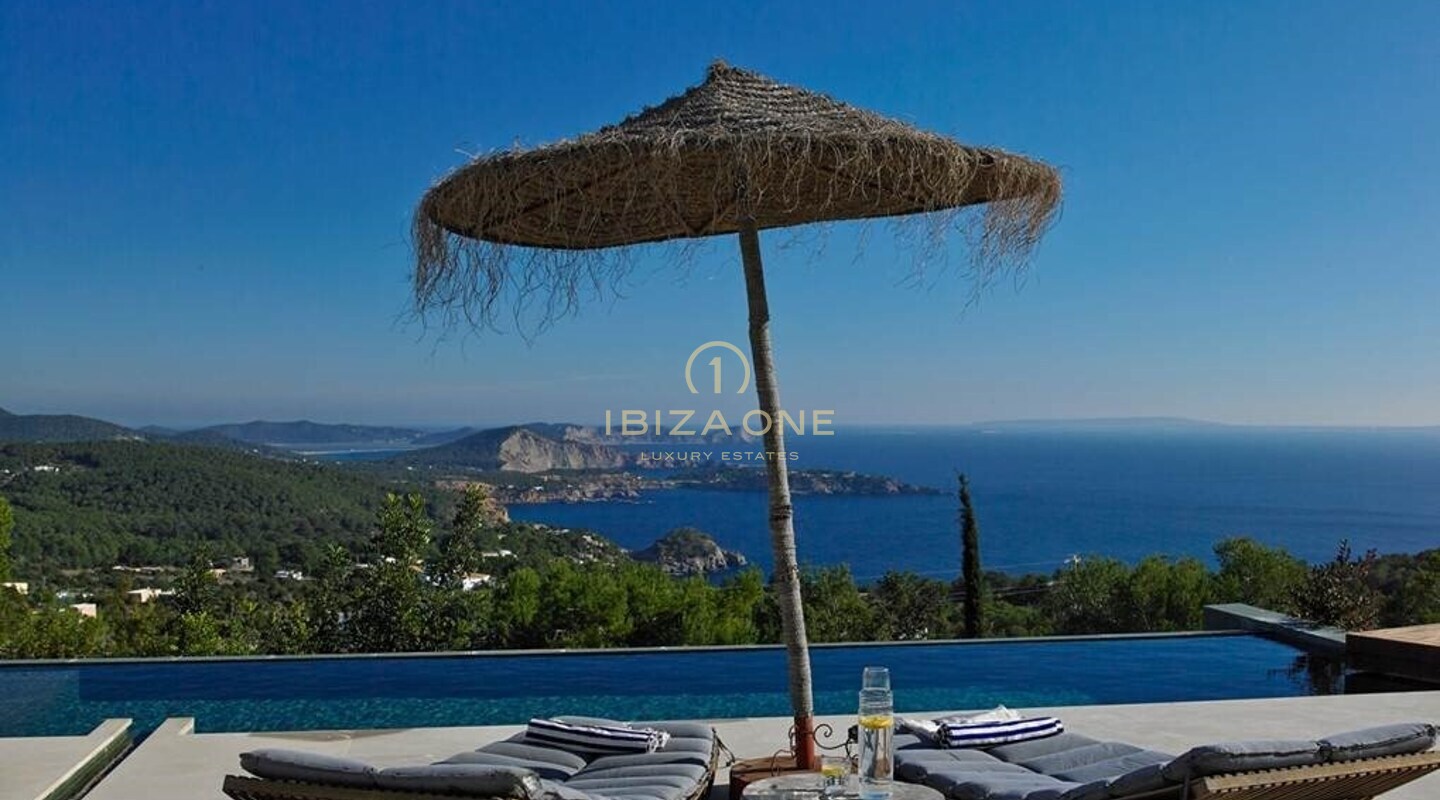 Luxurious modern Jaime Serra villa with beautiful sea view for rent, Ibiza