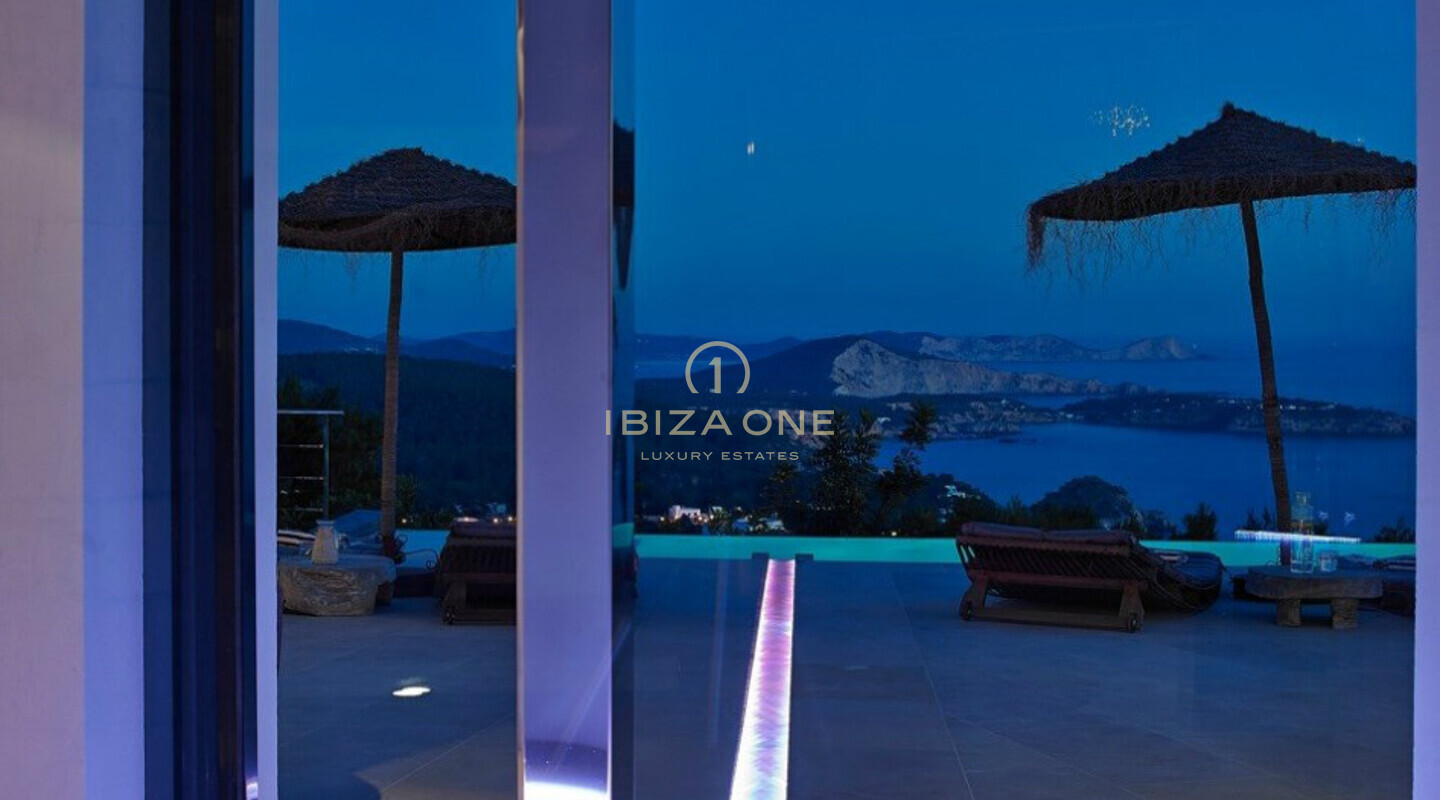 Luxurious modern Jaime Serra villa with beautiful sea view for rent, Ibiza
