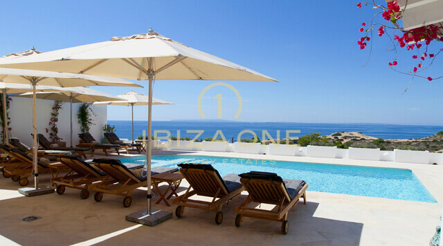 Luxurious modern villa with sea views to Formentera and the old town of Ibiza for rent, Ibiza