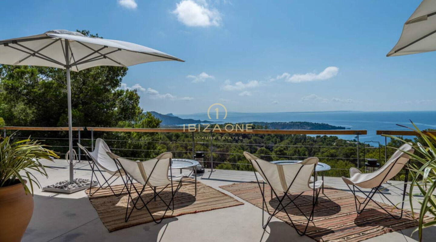 Privé luxe villa op Ibiza met spectaculair uitzicht op zee te huur, Ibiza