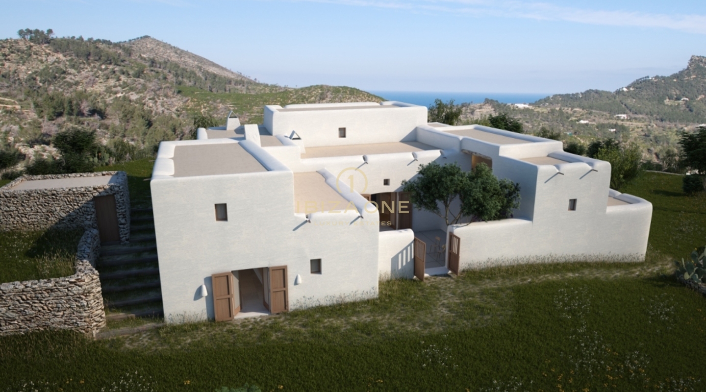 Großzügiges Grundstück mit alter Ibiza-Finca und Meerblick zu verkaufen, Ibiza - Großzügiges Grundstück mit alter Ibiza-Finca und Meerblick zu vermieten, Ibiza