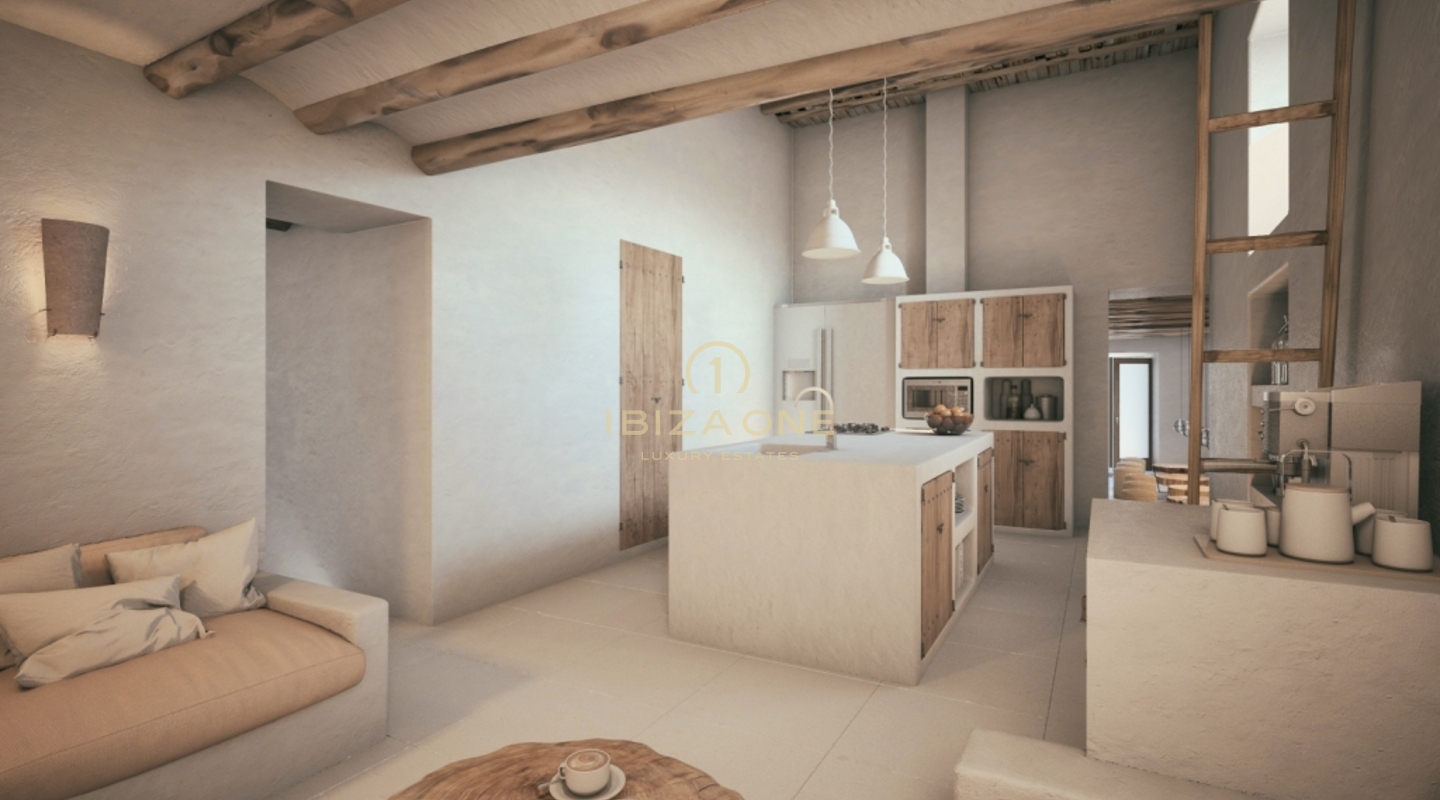 Spacious plot with old Ibiza Finca and sea view for sale, Ibiza - Spacious plot with old Ibiza Finca and sea view for rent, Ibiza