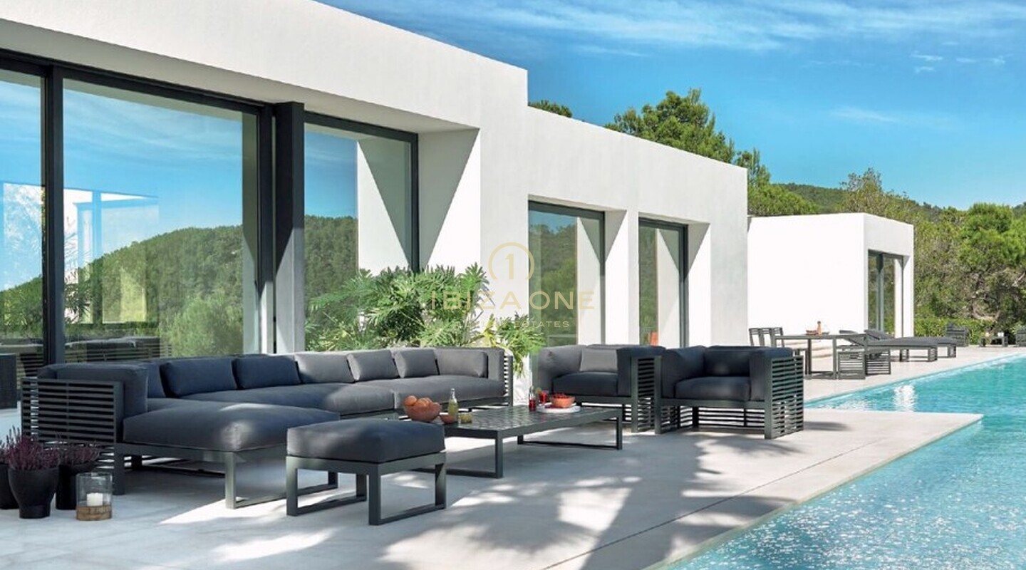 Luxe en nieuw gebouwde moderne villa met prachtig uitzicht op het terrein en de zee te koop, Ibiza - Luxe en nieuw gebouwde moderne villa met prachtig uitzicht op het terrein en de zee te huur, Ibiza