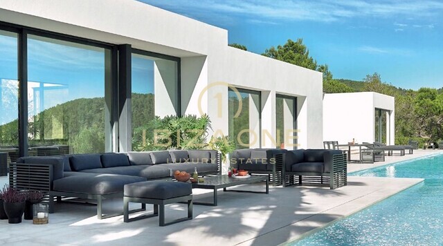 Luxe en nieuw gebouwde moderne villa met prachtig uitzicht op het terrein en de zee te koop, Ibiza - Luxe en nieuw gebouwde moderne villa met prachtig uitzicht op het terrein en de zee te huur, Ibiza