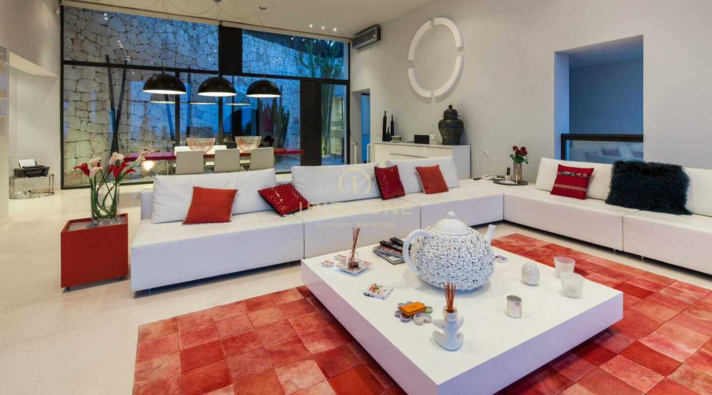 Modern and luxury villa with sea view in guarded urbanization for sale, Ibiza - Modern villa with sea view in guarded urbanization for rent, Ibiza
