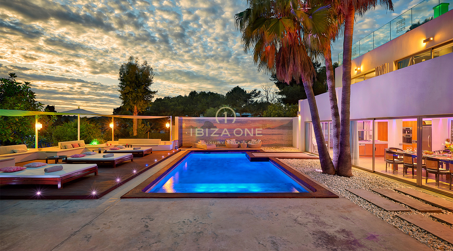 Modern 6 luxury bedroom villa Ibiza for rent , Roca Llisa, Ibiza