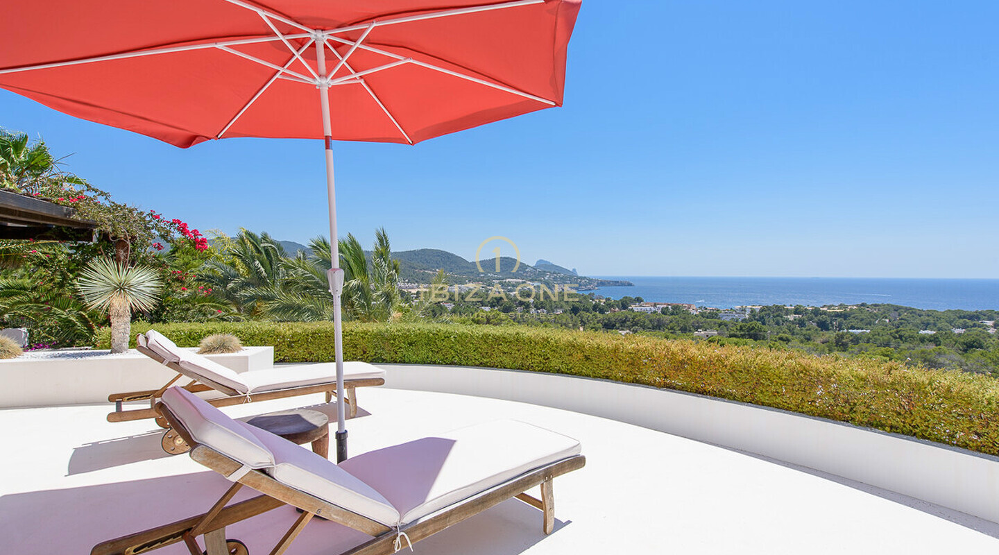 Very luxurious exceptional sea view villa Ibiza near Cala Tarida for sale - that luxury villa is also for rent, Ibiza