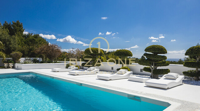 Fantastische luxe villa op Ibiza met gastenverblijf en uitzicht op zee naar Formentera te huur, Ibiza