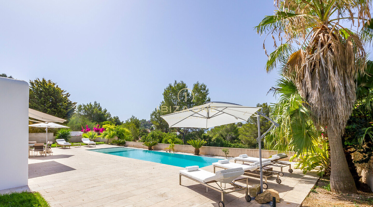 Villa de luxe de 2 chambres à Ibiza près du Cap Martinet avec vue sur la mer à louer, Ibiza
