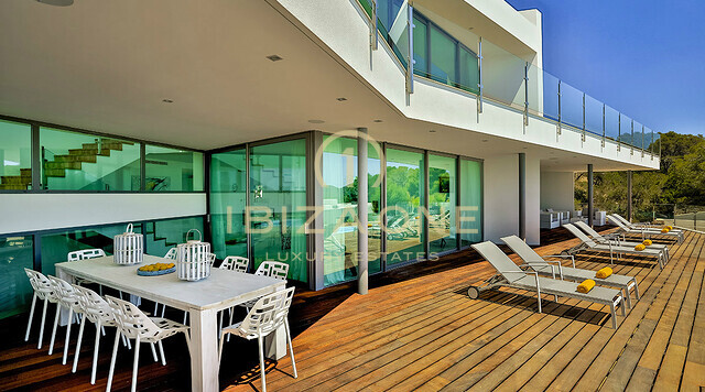 Moderne luxe villa in Vista Alegre / Es Cubells met uitzicht op zee tot Formentera te huur, Ibiza