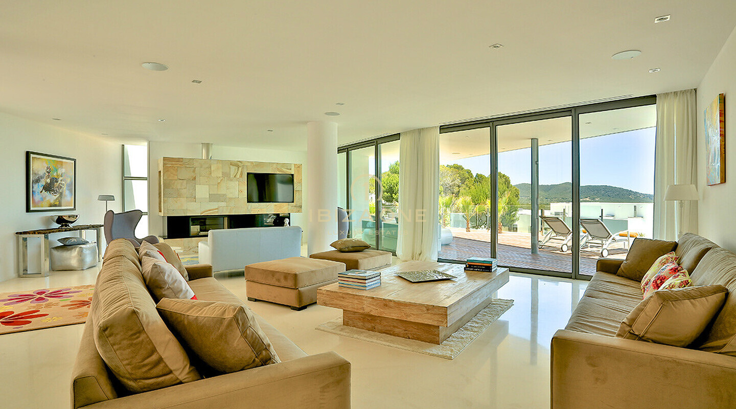 Moderne luxe villa in Vista Alegre / Es Cubells met uitzicht op zee tot Formentera te huur, Ibiza