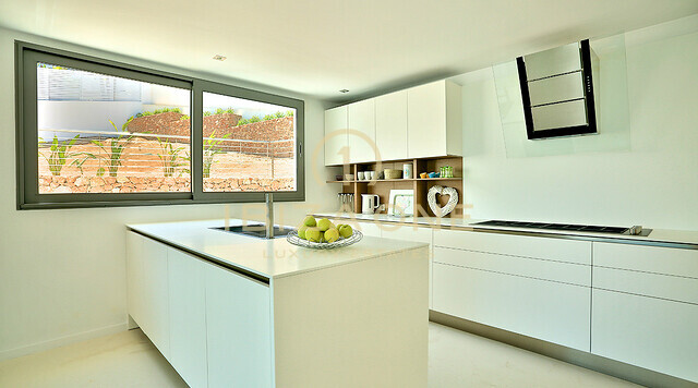 Modern luxury villa in Vista Alegre / Es Cubells with sea views to Formentera for rent, Ibiza