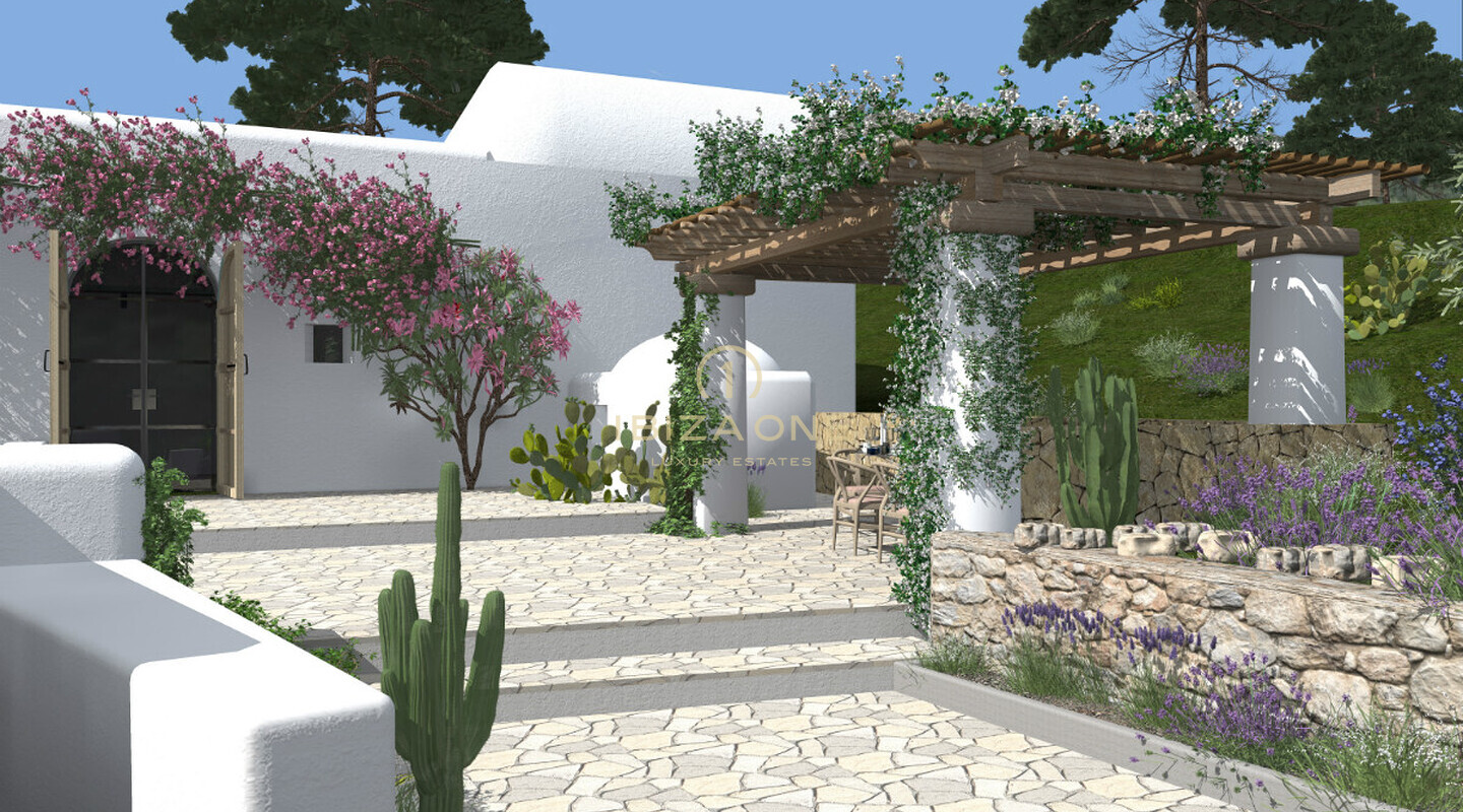 Ursprüngliche Finca zum Renovieren auf Ibiza in ruhiger Lage mit atemberaubender Aussicht über das Morna-Tal zu verkaufen, Ibiza - Ursprüngliche Finca zum Renovieren auf Ibiza in ruhiger Lage mit atemberaubender Aussicht über das Morna-Tal zu vermieten, Ibiza