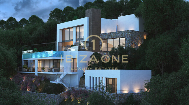 Projet de villa moderne et luxueuse avec vue sur la mer à vendre, Ibiza - Projet de villa moderne et luxueuse avec vue sur la mer à louer, Ibiza