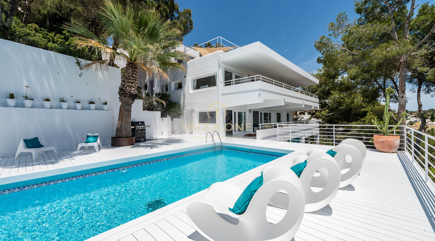 Moderne Villa mit Meerblick in Can Furnet zu verkaufen, Ibiza - Moderne Villa mit Meerblick in Can Furnet zu vermieten, Ibiza