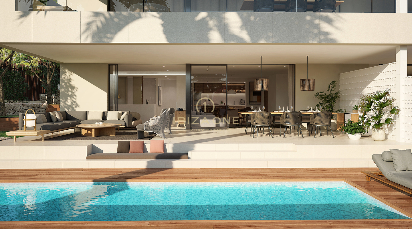 Moderno appartamento di lusso con giardino e piscina privata in vendita, Ibiza - Moderno appartamento di lusso con giardino e piscina privata in affitto, Ibiza