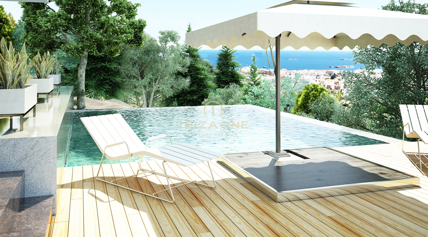Projet de construction neuve de luxe moderne avec vue magnifique sur la mer et Dalt Vila, à proximité de la ville d'Ibiza à vendre, Ibiza - Projet de construction neuve de luxe moderne avec vue magnifique sur la mer et Dalt Vila, à proximité de la ville d'Ibiza à louer, Ibiza