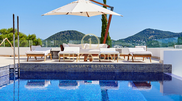 Stunning first sea line luxury property for rent, Ibiza