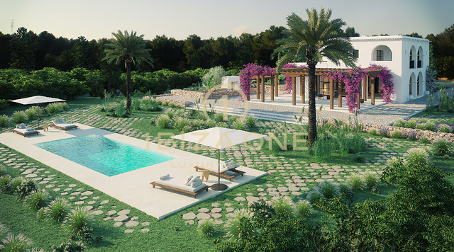 Proyecto de lujo de Rolf Blakstad en venta en una hermosa parcela con vistas a Ibiza, Ibiza