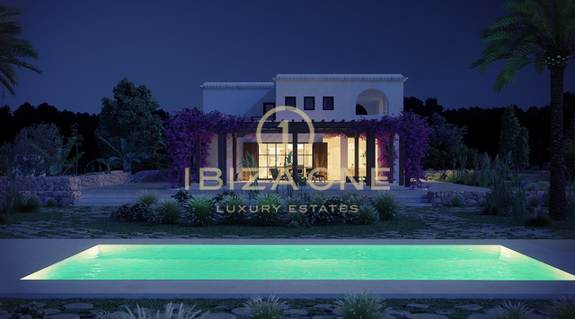 Luxury Rolf Blakstad project for sale on a beautiful plot with a view to Ibiza, Ibiza